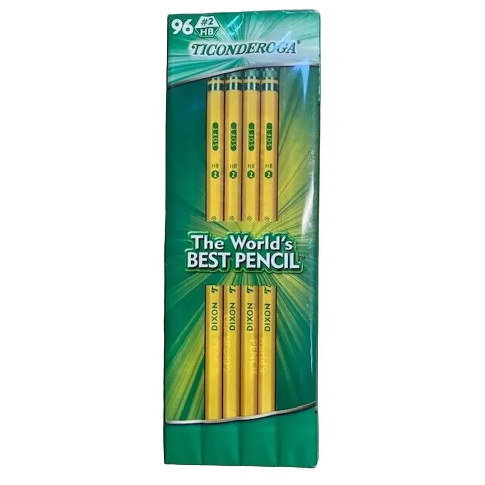 Dixon 13872 Ticonderoga Woodcase Pencil HB #2 Soft Yellow Barrel 96 Pack